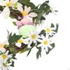 Ostergirlande Frühlingskranz Hängedekoration Künstliches Buntes Ei für Wand, Kaminsims, Fenster,