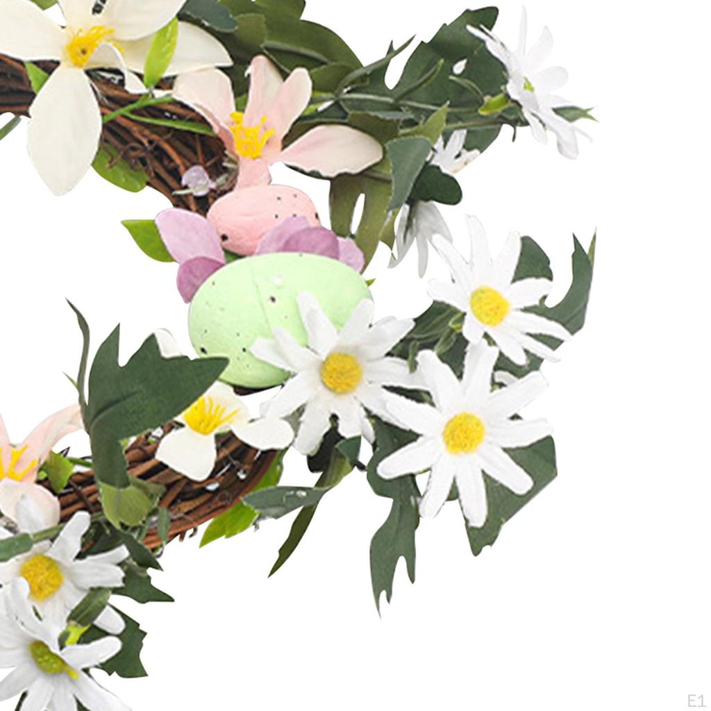 Ostergirlande Frühlingskranz Hängedekoration Künstliches Buntes Ei für Wand, Kaminsims, Fenster,