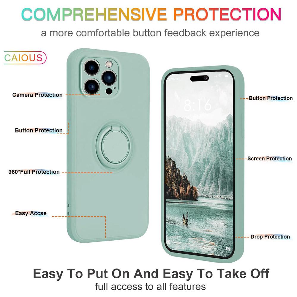 Für iPhone 16 Pro Silikonhülle mit Tragering Ständer Handyhülle