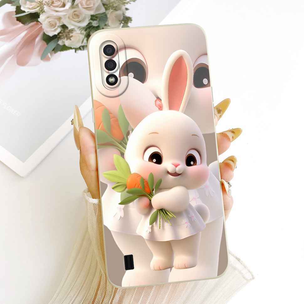 For Samsung Galaxy A01 CAse Cute Rabbit Cat Pattern Cover For Samsung A 01 A01 SM-A015F Silicone Soft Casing Shells 5.7"
