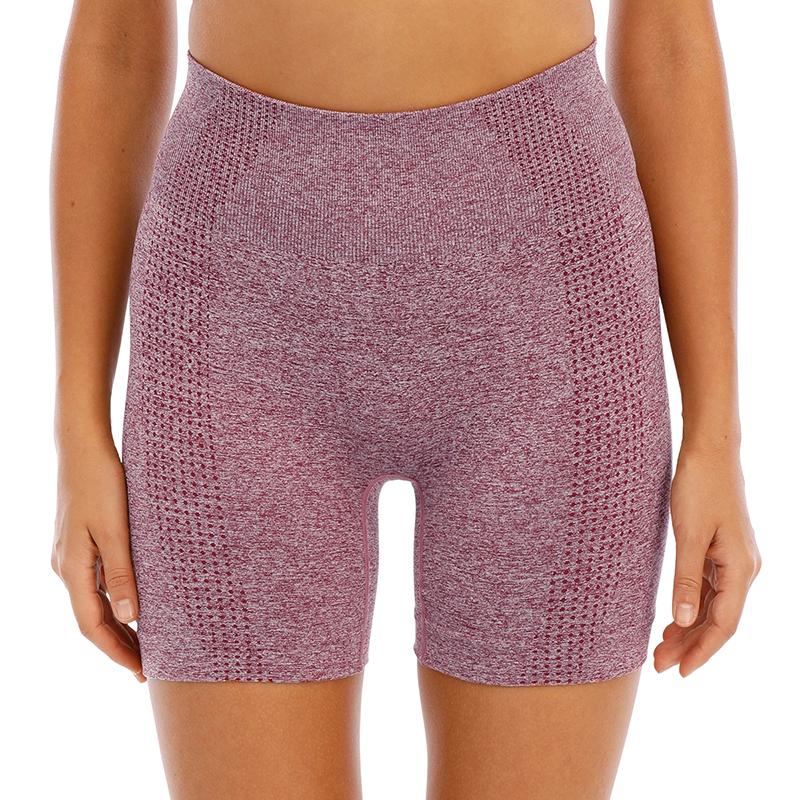 

Бесшовные шорты для спортзала, женские шорты для тренировок, шорты из спандекса с высокой талией, женские шорты с контролем живота XL винный
