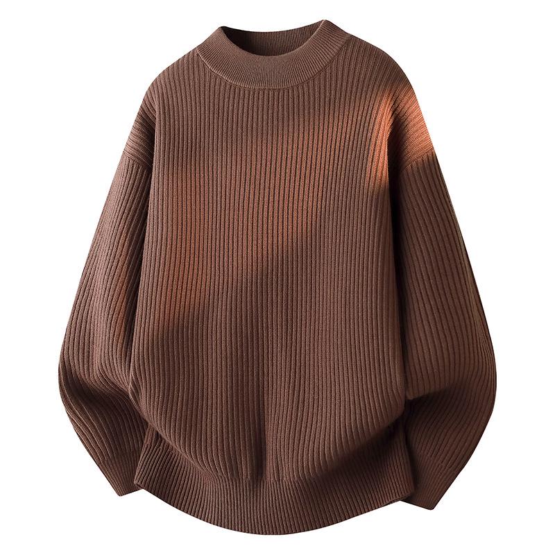 

Textured Old Money Classic Men s Knitted Winter Shoulder Sweater L кавовий