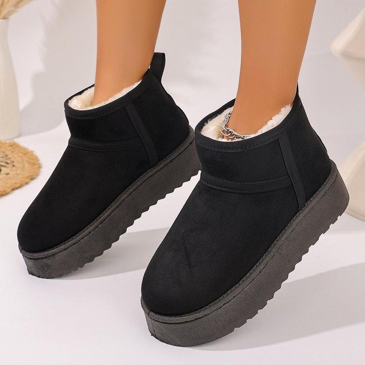 Large Size Thick-soled Medium Tube Snow Boots for Women, New Velvet Thickened Warm Cotton Shoes for Women In Autumn and Winter