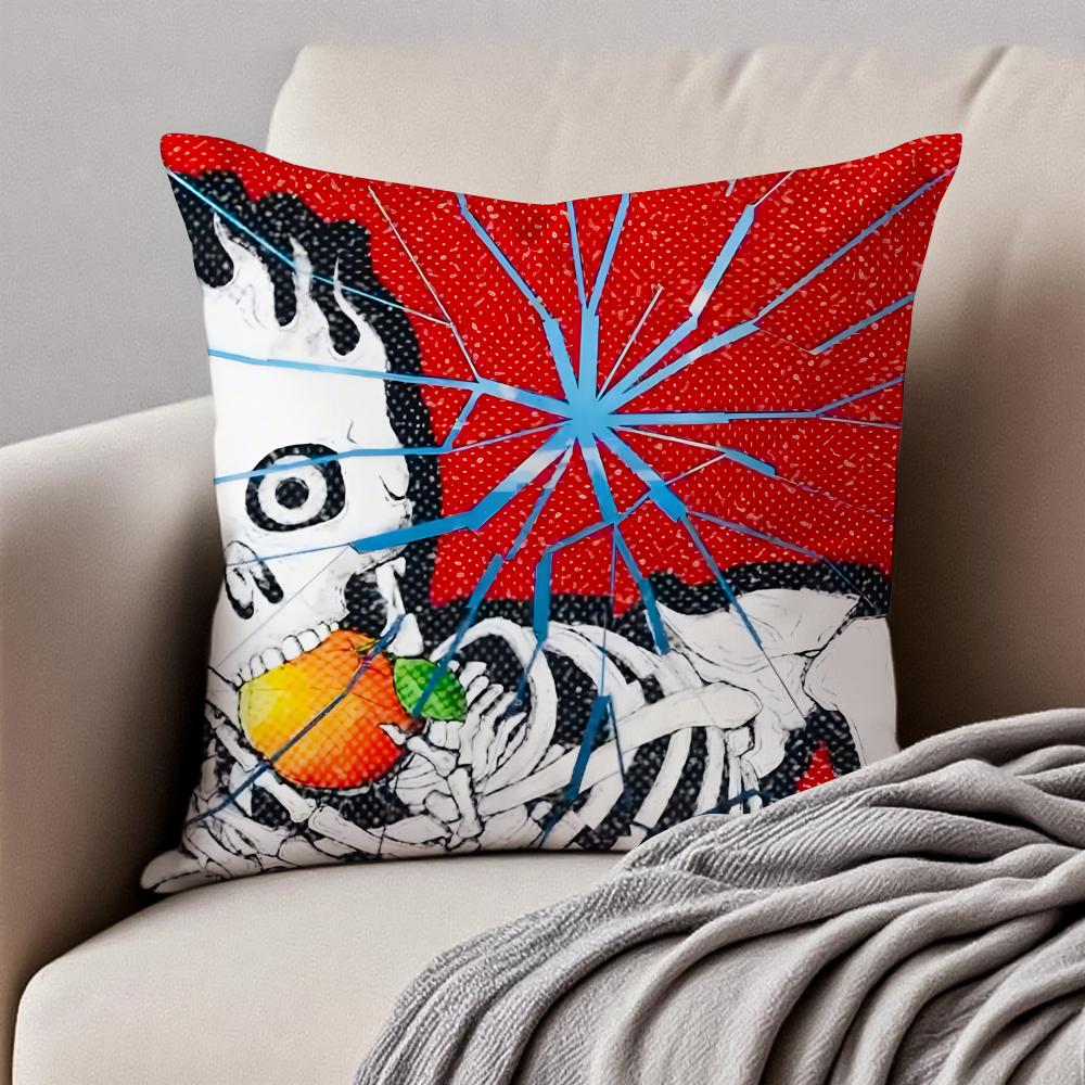Punk Rock American Band TThe OOffspring Cushion Cover Pillowcase Antidustmite Invisible Zipper Short Plush Sofa Cushion