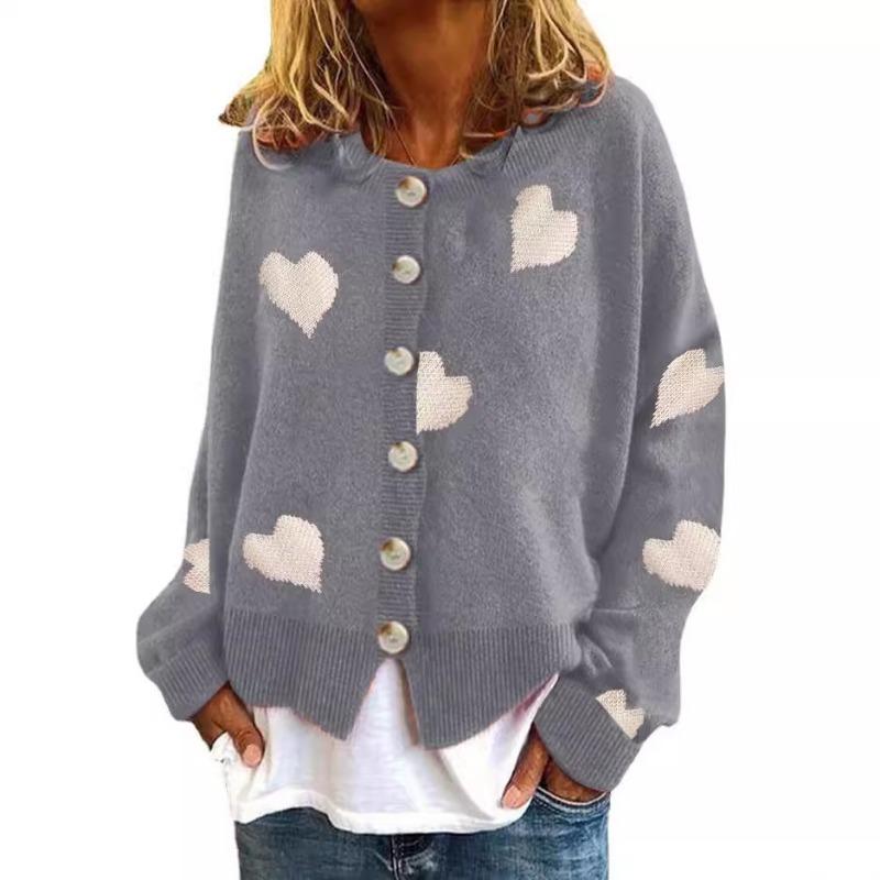 Women Loose Long Sleeve Single Breasted Knit Cardigan Sweater Outerwear
