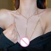 Glänzende Quaste Sexy Brustkette Damen Kreuz Hohl Körperkette Schmuck