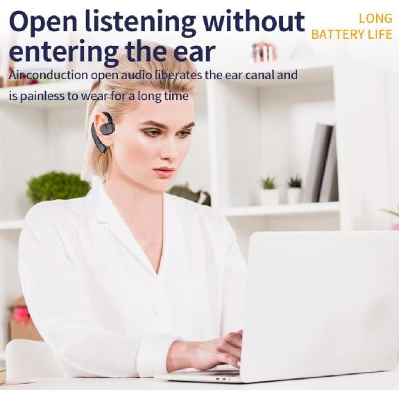 Bluetooth Headset V5.3, Wireless Bluetooth Earpiece 30Hrs HD Calling,LED Display Hands-Free Bluetooth Earphone for Driving/Business/Office, Black