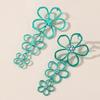 Retro Metal Floral Earrings With Butterfly Bow Design For Women