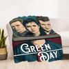 1pc Green Day Music Band Outdoor Blanket Lightweight Flannel, Soft & Warm, All Season Use for Sofa, Outdoor, Camping, Living Room, Office, Chair