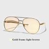 Ruiao Women's Oversized Pilot Sunglasses Gold Metal Frame UV400 Luxury Vintage Shades Designer Fashion Accessories