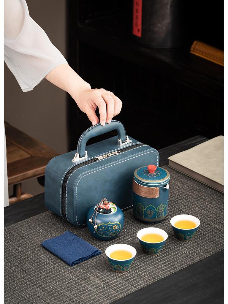 Portable Kung Fu Tea Set for Travel, Camping, and Business Gifts with Logo