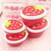 4 pezzi Portapranzo per bambini portatile Cartone animato Fragola Pranzo Bento Box Insalata Frutta Contenitore per alimenti Scuola Microonde Bento Box