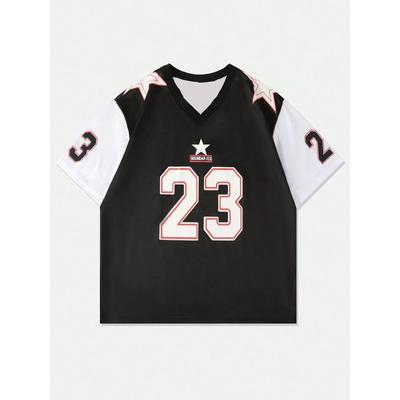 Sports Jerseys and T-shirts, Comfortable Short-sleeved V-neck T-shirts