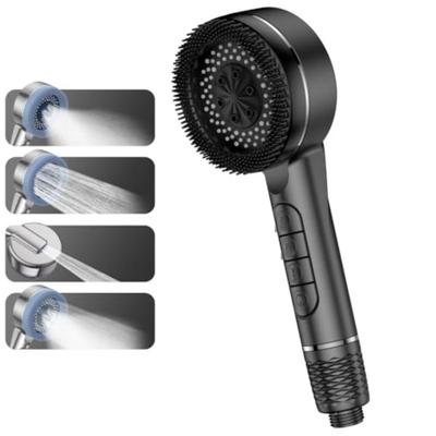 4 Modes Shower Head One-Key Stop with Filter Element High Pressure Showerhead Water Massage Shower Sprayer Head