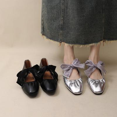 French Style Woman Shoes 2026 Autumn New Item Women's Bow Mary Jane Shoes Simple Versatile Women's Flat Casual Shoe Zapatos