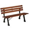 Bench for 2 People, for Garden & Patio, Cast Aluminum+Natural Wood, 120 X 57 X 70 Cm, Brown