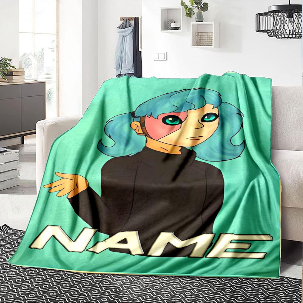 Customiz Name Personality Sally Face Blanket Soft &Warm Sofa Office Bed Travel Lunch Break Blanket, Gift Suitable All Seasons