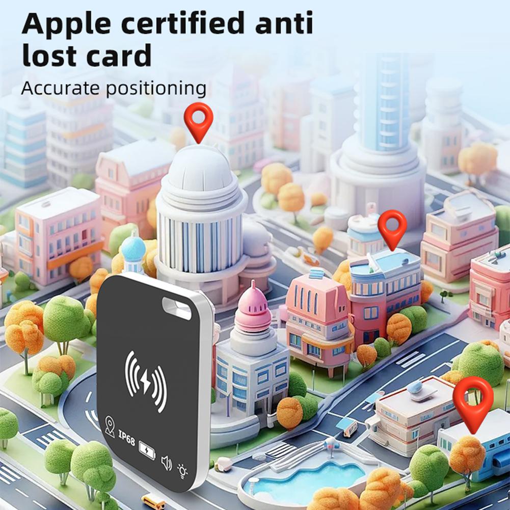 Wireless Charging Smart Tag Wallet Tracker IPX68 Waterproof Works for Apple Find My Ultra Thin Tracker Keys Suitcase Bag Locator