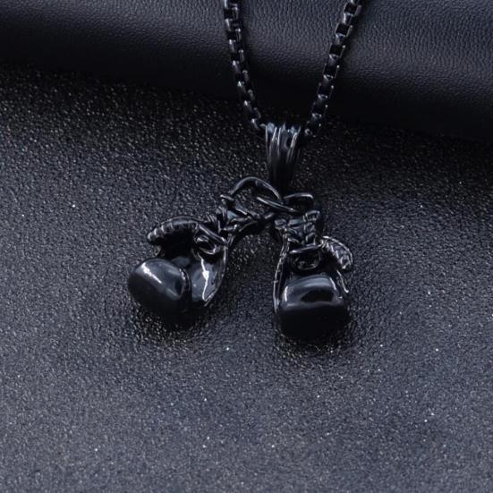 Modische Herren Boxhandschuh Anhänger Kette Halskette Fitness Sport Schmuck Geschenk