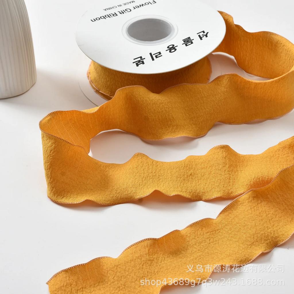 Cintas de Seda de Gasa de 10 Metros Hechas a Mano con Bordes Deshilachados para Invitaciones de Boda DIY, Envoltura de Ramos, Empaquetado de Regalos, Decoraciones de Fiesta