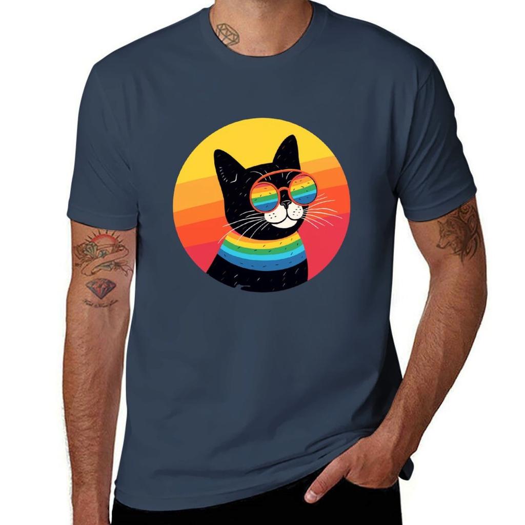 Colorful groovy cat TShirt Unisex t shirt graphic TShirt