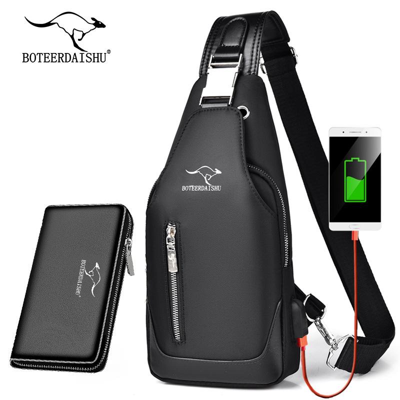 Męska wodoodporna torba crossbody z tkaniny Oxford - styl koreański, modna torba na jedno ramię