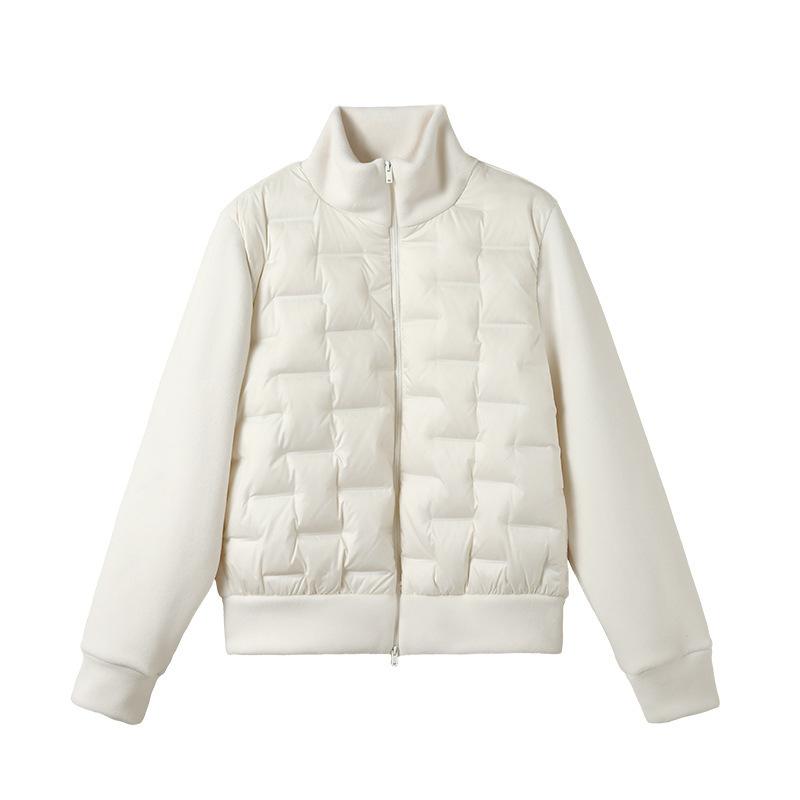 Single Color Warm Down Jacket Korean Versatile Jacket Top Fleece Zipper Cardigan Women