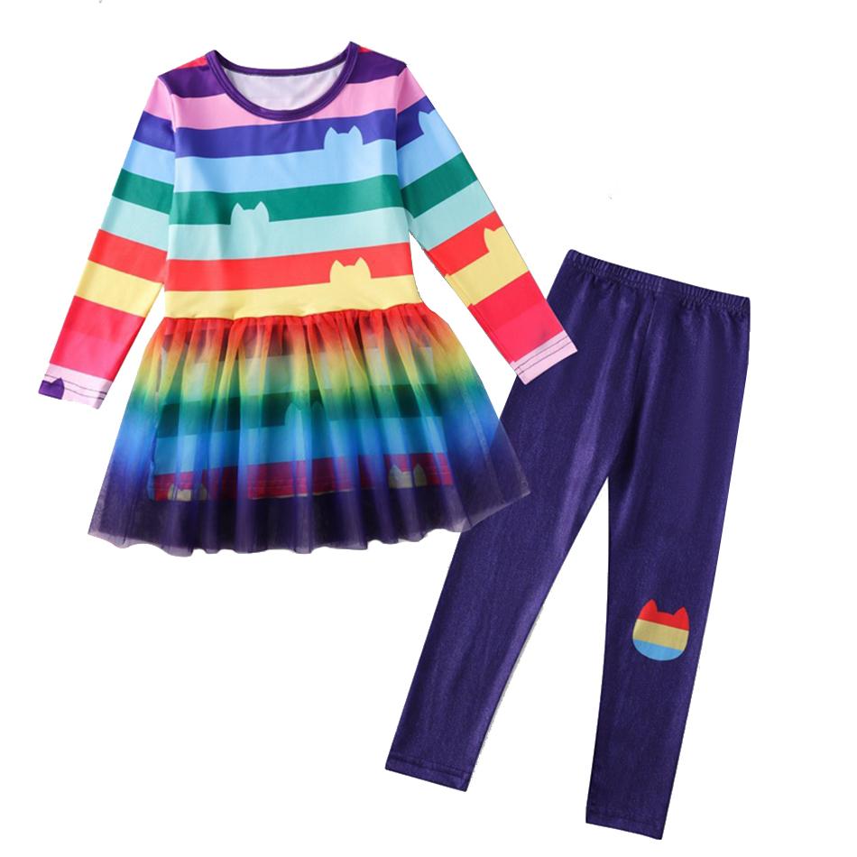 Bambole Gabby Travestimento Casa delle Bambole Cartone Animato Gioco di Ruolo Set da 2 Pezzi Vestiti in Tulle a Righe Gioco per Bambini Tema Festa Abito