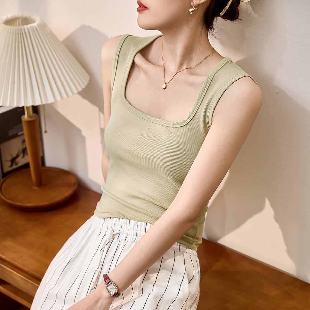 Women's Summer High Waist Short Top for Breasts with Wide Shoulders and Suspenders