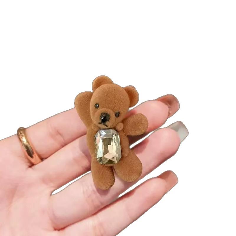 2025 High-End Rhinestone Bear Hair Clip for Women and Babies