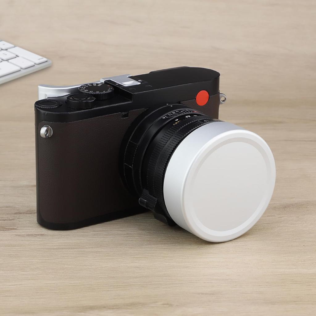 Haoge Metal Front Lens Cap Cover for Leica Q3, Q3, Q2, Q Type 116, Q Type 116, Silver Digital Camera Accessories