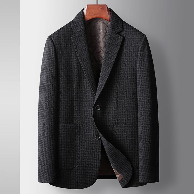 Autumn and Winter Padded Cotton Light Luxury Business Knitted Single West Youth Thickened Suit Warm Jacket