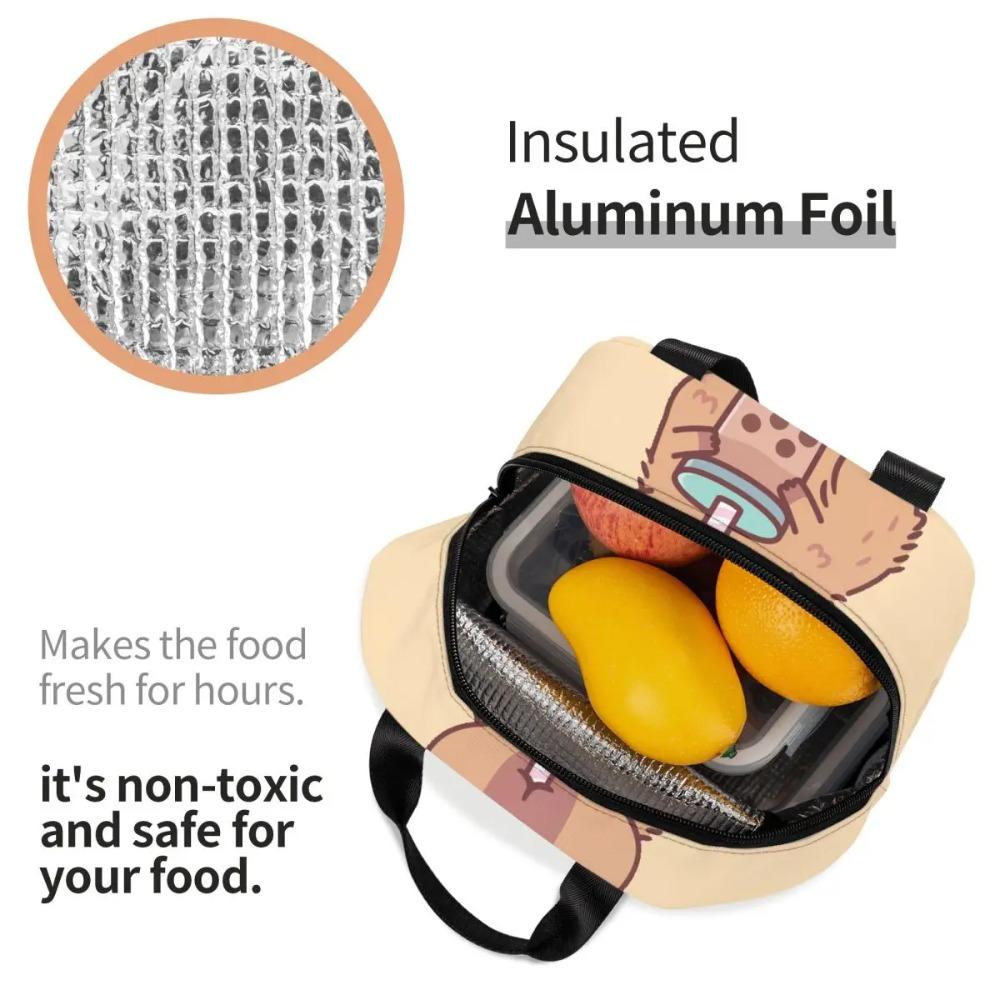 Borsa Pranzo Termica Personalizzata Capibara Ama Bere Bubble Tea per Lavoro Scuola Ermetica Termica Cooler Bento Box Donna Bambini