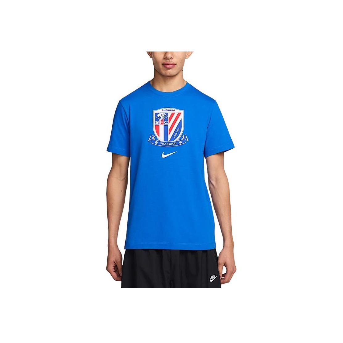 

Nike 2025 Season Shanghai Shenhua Football Fashion Comfortable Crew Neck Short Sleeve T-Shirt Men Tops Dark-Blue White HM5733-463 2XL