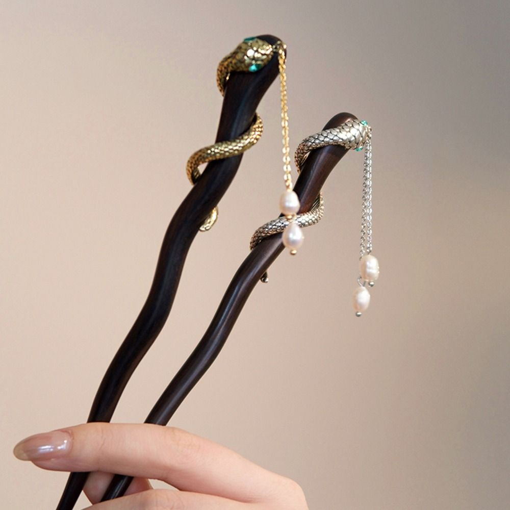 Chinese Style Hanfu Hairpin Hair Sticks for Buns Snake Tassel Hair Stick  For Girl