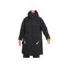 Nike Solid Color Hooded Multi-Pocket Loose Casual Mid-Length Down Jacket Women Outerwear Black FV8167-010
