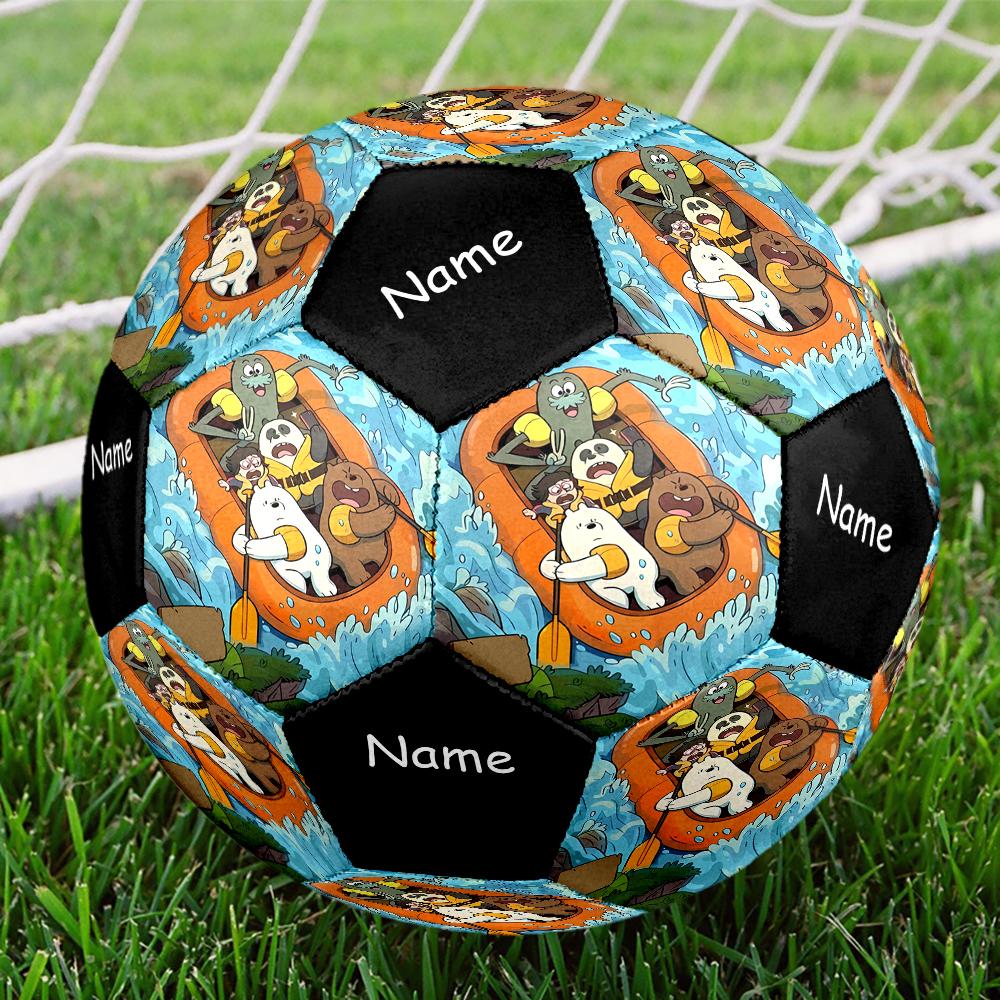 Custom Name We Bare Bears Theme Size 5 Soccer Ball, Suitable for Both Indoor and Outdoor Matches, a Gift Suitable for Everyone.