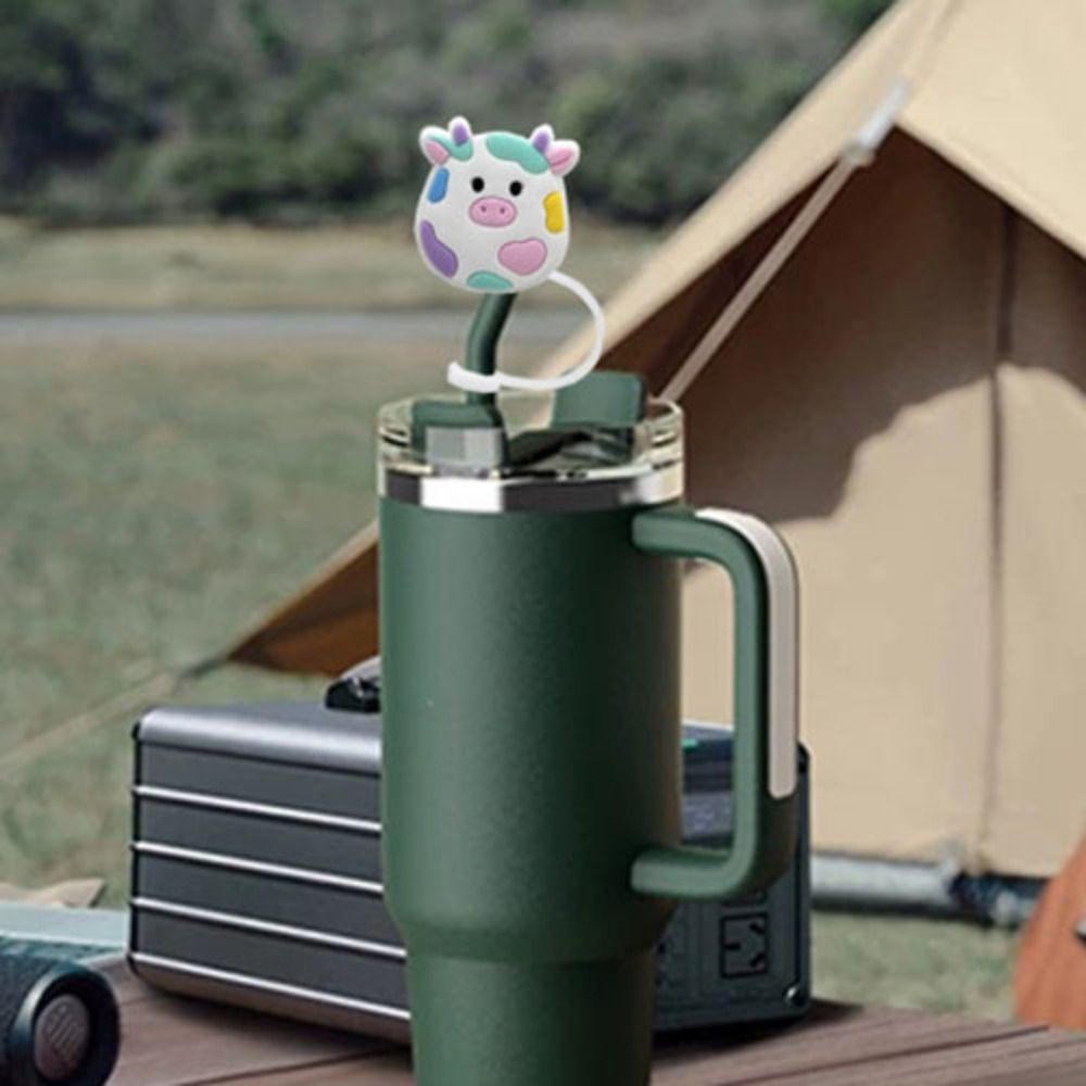 Dust-proof Cow Straw Cover 10mm Straw Plug Reusable Straw Topper  30/40Oz Cup