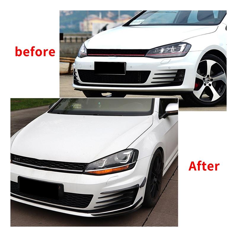 Front Bumper Splitter For VW GOLF 7 MK7 Gti 2013-2016 Fog Light Cover Air Vent Trim Flap Canards Body Kit Parts Accessories