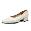 Fashion New Spring/summer Genuine Leather Shallow Shoes for Women Fashion Round Toe Women Pumps Breathable Chunky Heel Shoes Women