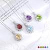 Natural Colored Treasure Spar Pendant S925 Sterling Silver Necklace Women's Neck Jewelry Light Luxury High-end Collarbone Chain