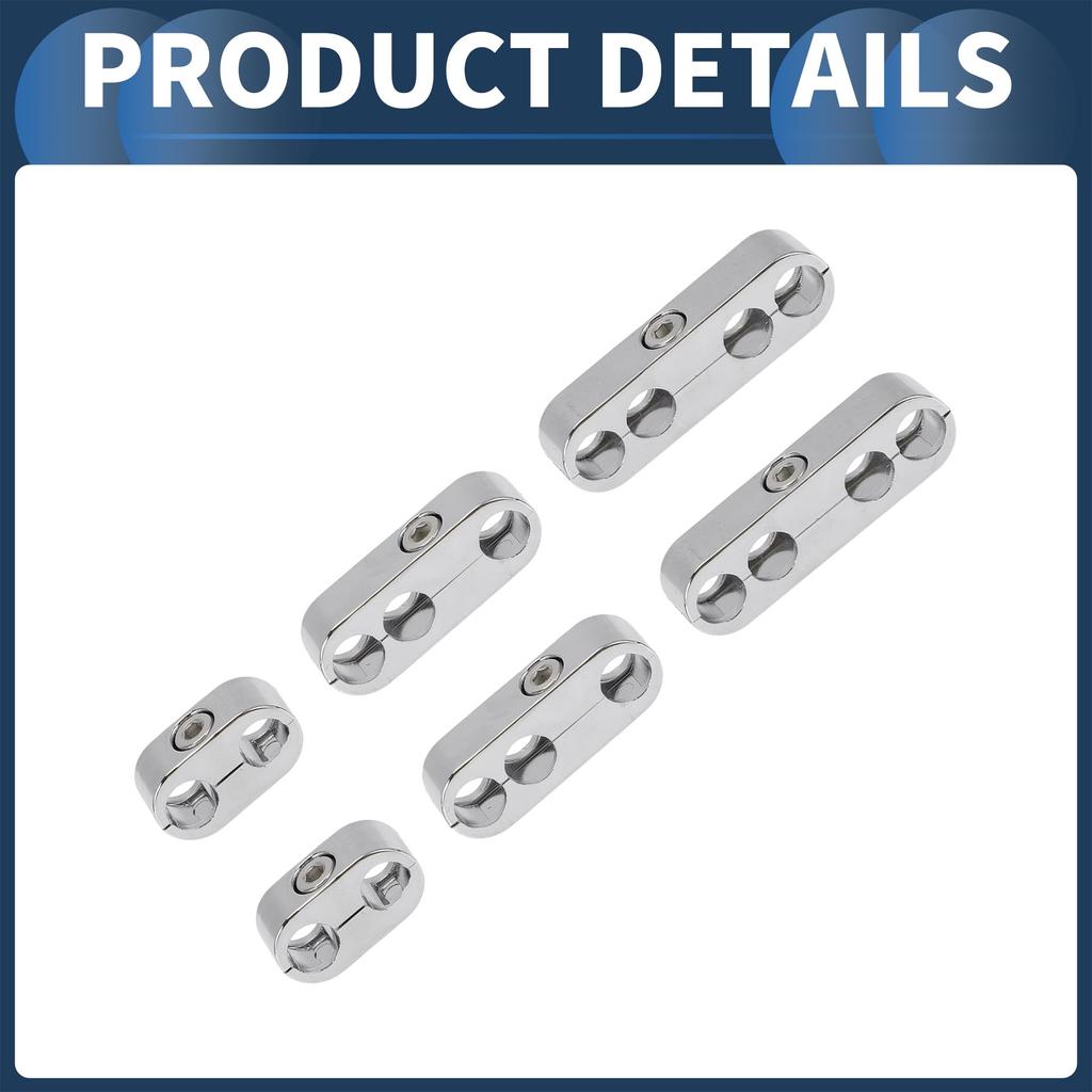 INFINAUTO Engine Spark Plug Separator Internal 7mm 8mm Ignition Wire Separator Holder for Chevrolet Ford Plastic Silver Tone 6pcs