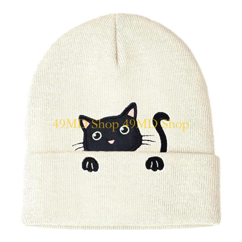 49MD Cartoon Hat Kitten Outdoor Activity School Teens Hat Multicolored Hat
