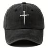 Cross Hat for Men Women Denim Baseball Caps Cross Logo Unisex Dad Hat Fashionable and Versatile Sun Hat