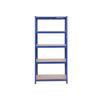 SONGMICS 5-Tier Shelving Unit, Steel Shelving Unit for Storage, Tool-Free Assembly, for Garage, Shed, Load Capacity 650 kg, 30 x 75 x 150 cm, Blue