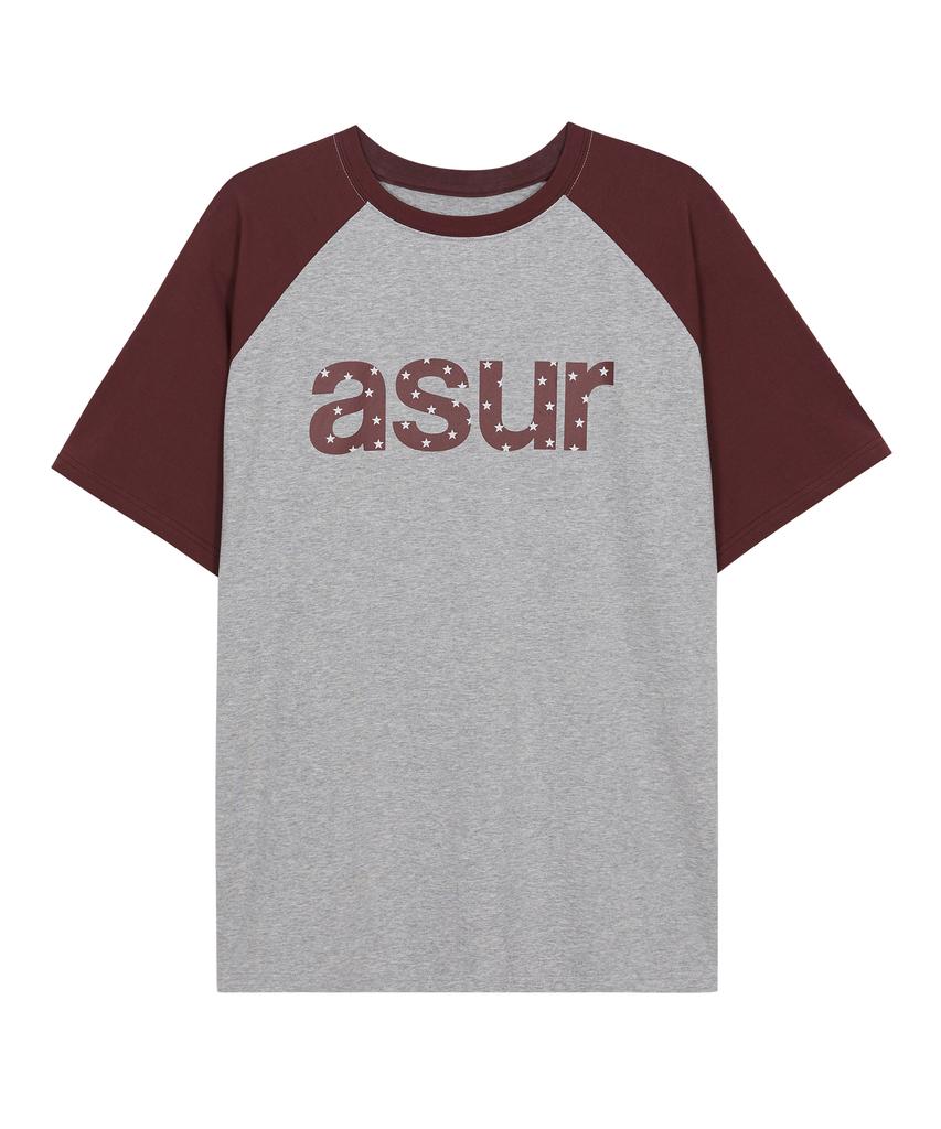 Aejeuyua Logo Raglan T-Shirt Melange