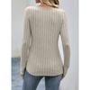 Women's Long-sleeved V-neck Top for Women's Buttons Asymmetric Knitted Base Shirt T-shirt for Women