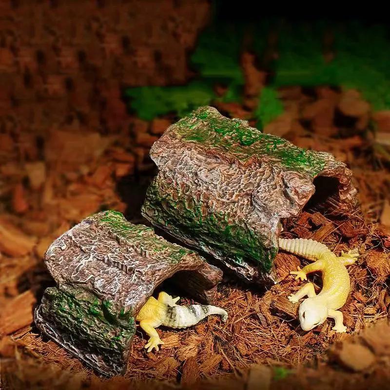 Creative Reptile Terrarium Turtle Accessories Basking Platform Rest Cave Resin Climb Toy Aquarium Decoration Decor Crawling Pets