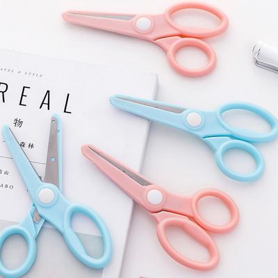 2 Pcs Creative Simple Safety Scissors Stationery Craft Cute Paper Cutter Scrapbooking Art Diy Accessories Gift Prizes