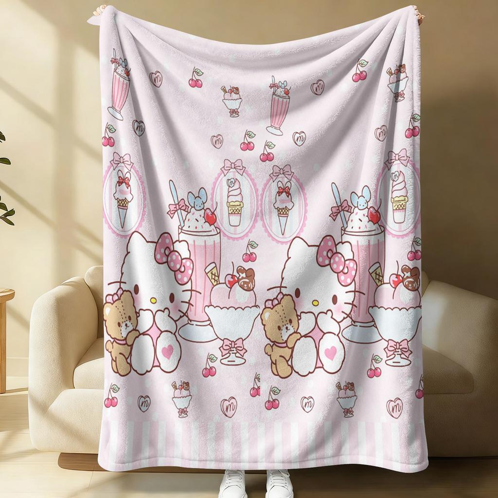 Sanrio Dreamy Stage Flannel Blanket Soft Warm Fluffy Throw Cute Sofa Bed Cover Office Nap Shawl Lightweight Summer Blanket